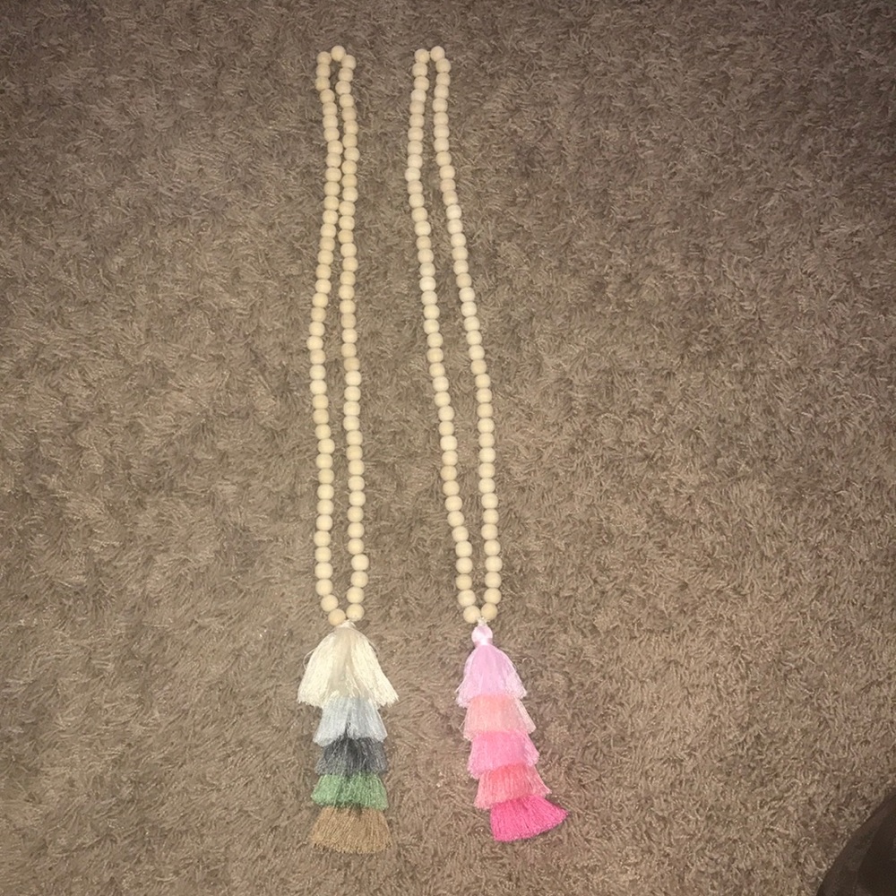 Long boutique beaded tassel necklaces